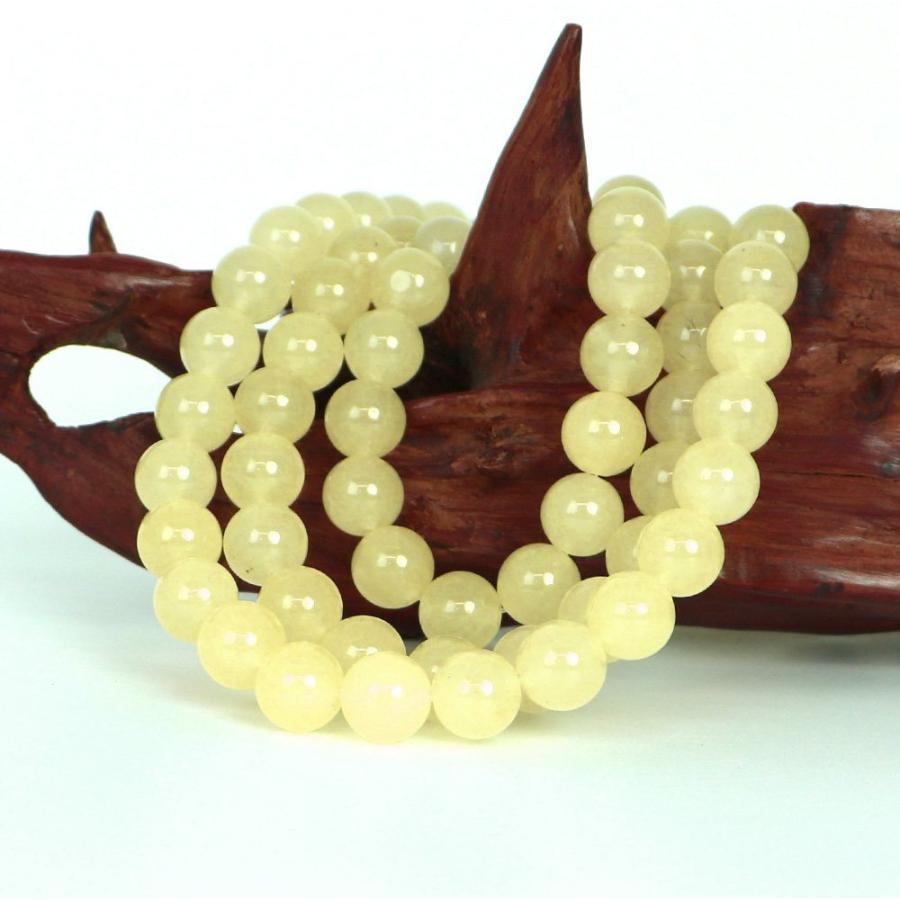 パワーストーン 天然石 ブレスレット カラージェード(レモン・染め) 丸玉 10mm 数珠 念珠 Bracelet お試し価格 |  | 11