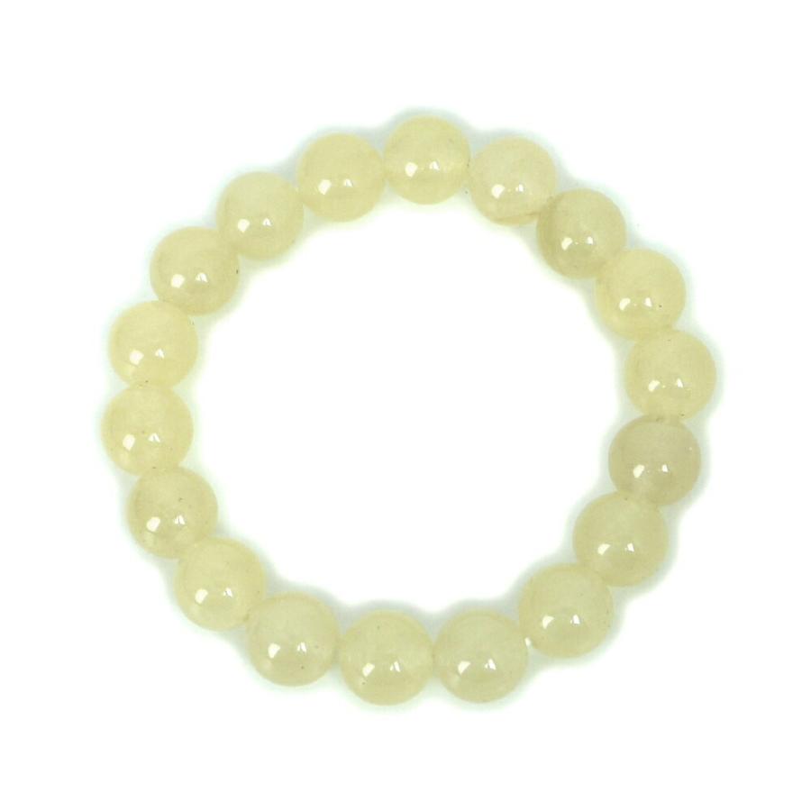 パワーストーン 天然石 ブレスレット カラージェード(レモン・染め) 丸玉 10mm 数珠 念珠 Bracelet お試し価格 |  | 01