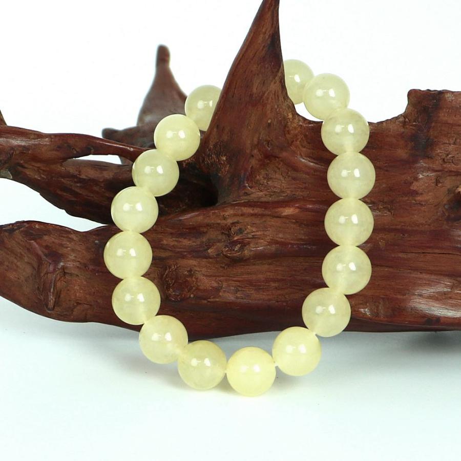 パワーストーン 天然石 ブレスレット カラージェード(レモン・染め) 丸玉 10mm 数珠 念珠 Bracelet お試し価格 |  | 03