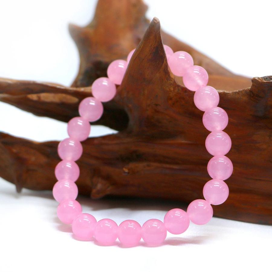 パワーストーン 天然石 ブレスレット カラージェード(ピンク・染め) 丸玉 8mm 数珠 念珠 Bracelet お試し価格 |  | 03