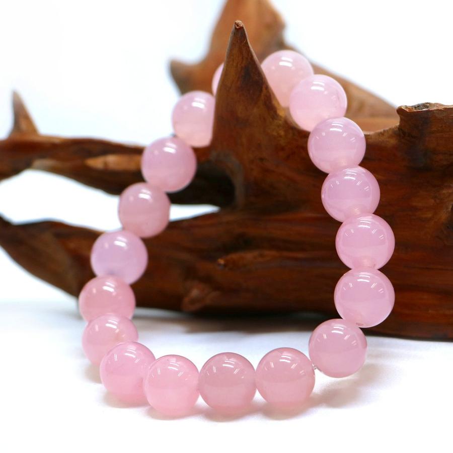 パワーストーン 天然石 ブレスレット カラージェード(ピンク・染め) 丸玉 12mm 数珠 念珠 Bracelet お試し価格 |  | 03