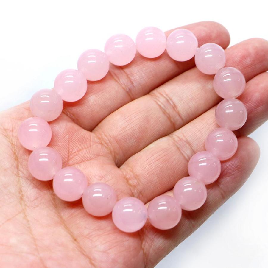 パワーストーン 天然石 ブレスレット カラージェード(ピンク・染め) 丸玉 12mm 数珠 念珠 Bracelet お試し価格 |  | 04