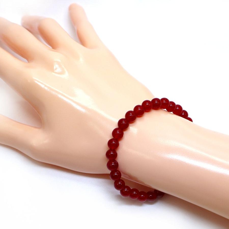 パワーストーン 天然石 ブレスレット カラージェード(レッド・染め) 丸玉 6mm 数珠 念珠 Bracelet お試し価格 |  | 02