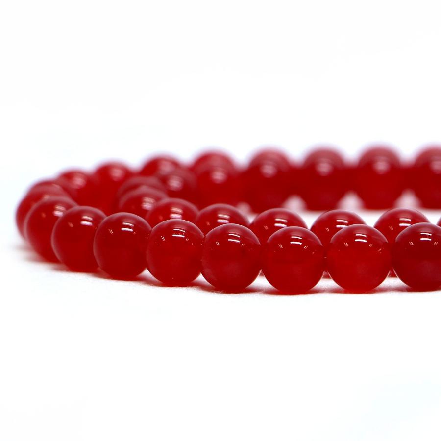 パワーストーン 天然石 ブレスレット カラージェード(レッド・染め) 丸玉 8mm 数珠 念珠 Bracelet お試し価格 |  | 10