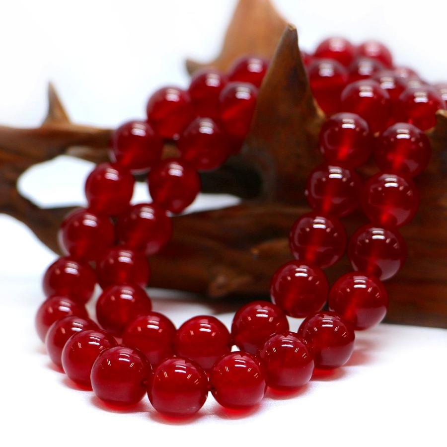 パワーストーン 天然石 ブレスレット カラージェード(レッド・染め) 丸玉 12mm 数珠 念珠 Bracelet お試し価格 |  | 11