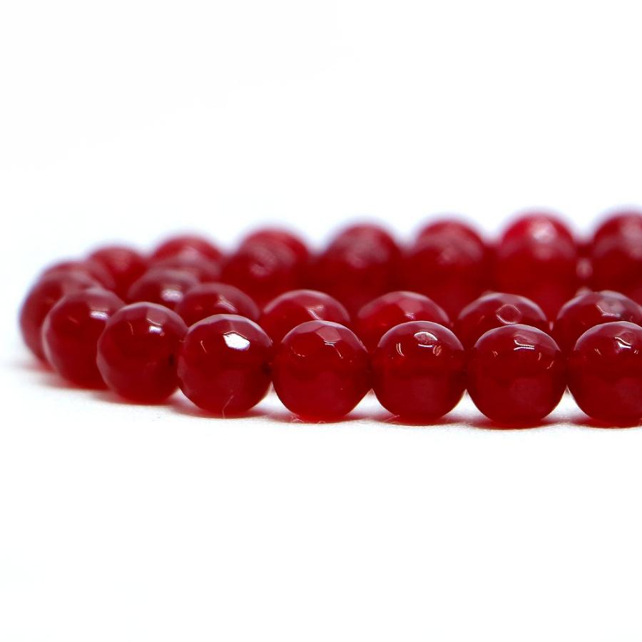 パワーストーン 天然石 ブレスレット カラージェード(レッド・染め) カット 8mm 数珠 念珠 Bracelet お試し価格 |  | 10