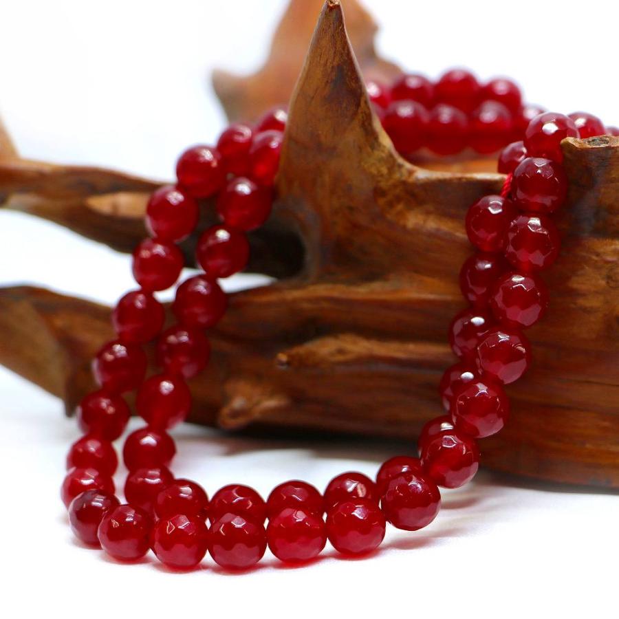 パワーストーン 天然石 ブレスレット カラージェード(レッド・染め) カット 8mm 数珠 念珠 Bracelet お試し価格 |  | 11
