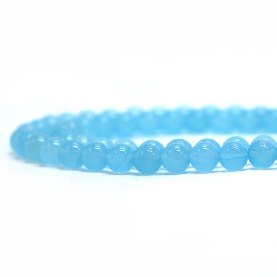 パワーストーン 天然石 ブレスレット カラージェード(ブルー・染め) 丸玉 6mm 数珠 念珠 Bracelet お試し価格 |  | 10