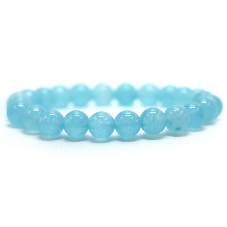 パワーストーン 天然石 ブレスレット カラージェード(ブルー・染め) 丸玉 8mm 数珠 念珠 Bracelet お試し価格 | 
