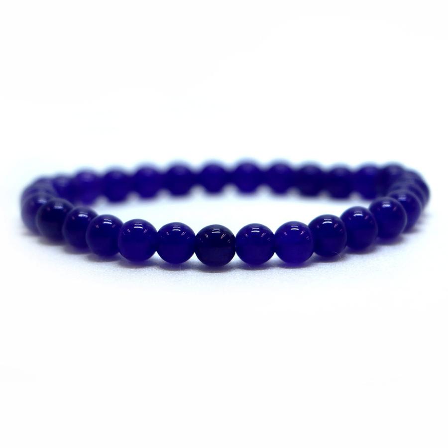 パワーストーン 天然石 ブレスレット カラージェード(パープル・染め) 丸玉 6mm 数珠 念珠 Bracelet お試し価格 | 