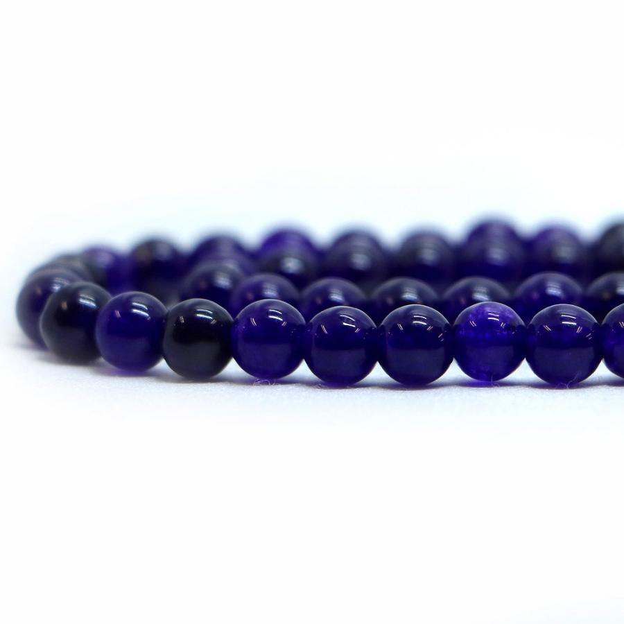 パワーストーン 天然石 ブレスレット カラージェード(パープル・染め) 丸玉 6mm 数珠 念珠 Bracelet お試し価格 |  | 10