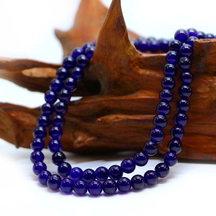 パワーストーン 天然石 ブレスレット カラージェード(パープル・染め) 丸玉 6mm 数珠 念珠 Bracelet お試し価格 |  | 11