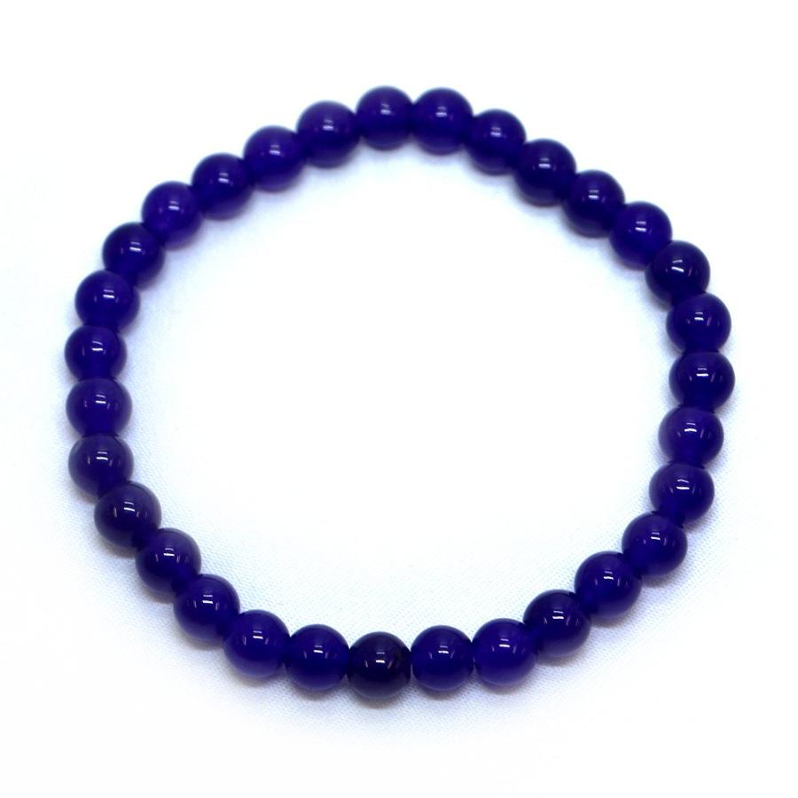 パワーストーン 天然石 ブレスレット カラージェード(パープル・染め) 丸玉 6mm 数珠 念珠 Bracelet お試し価格 |  | 01