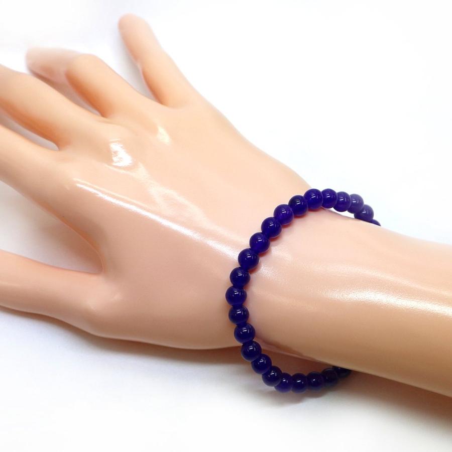 パワーストーン 天然石 ブレスレット カラージェード(パープル・染め) 丸玉 6mm 数珠 念珠 Bracelet お試し価格 |  | 02