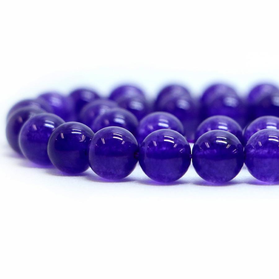 パワーストーン 天然石 ブレスレット カラージェード(パープル・染め) 丸玉 8mm 数珠 念珠 Bracelet お試し価格 |  | 10