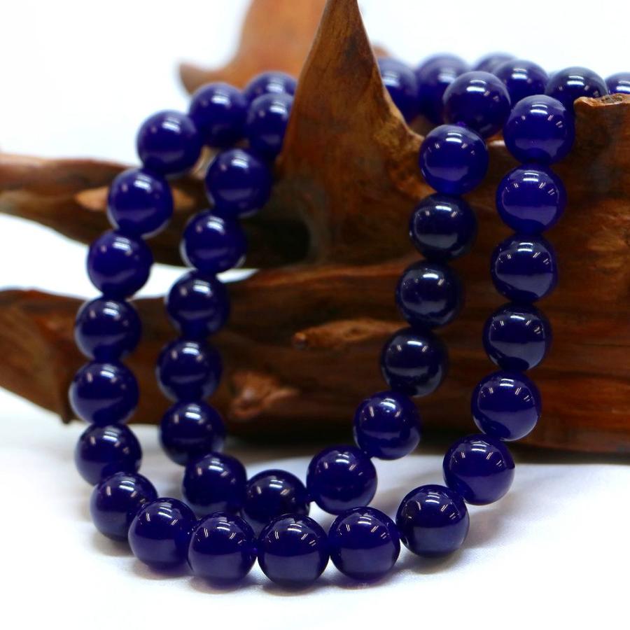 パワーストーン 天然石 ブレスレット カラージェード(パープル・染め) 丸玉 10mm 数珠 念珠 Bracelet お試し価格 |  | 11