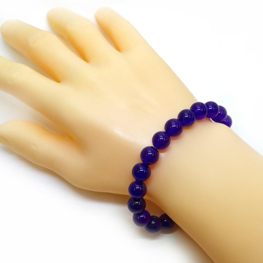 パワーストーン 天然石 ブレスレット カラージェード(パープル・染め) 丸玉 10mm 数珠 念珠 Bracelet お試し価格 |  | 02