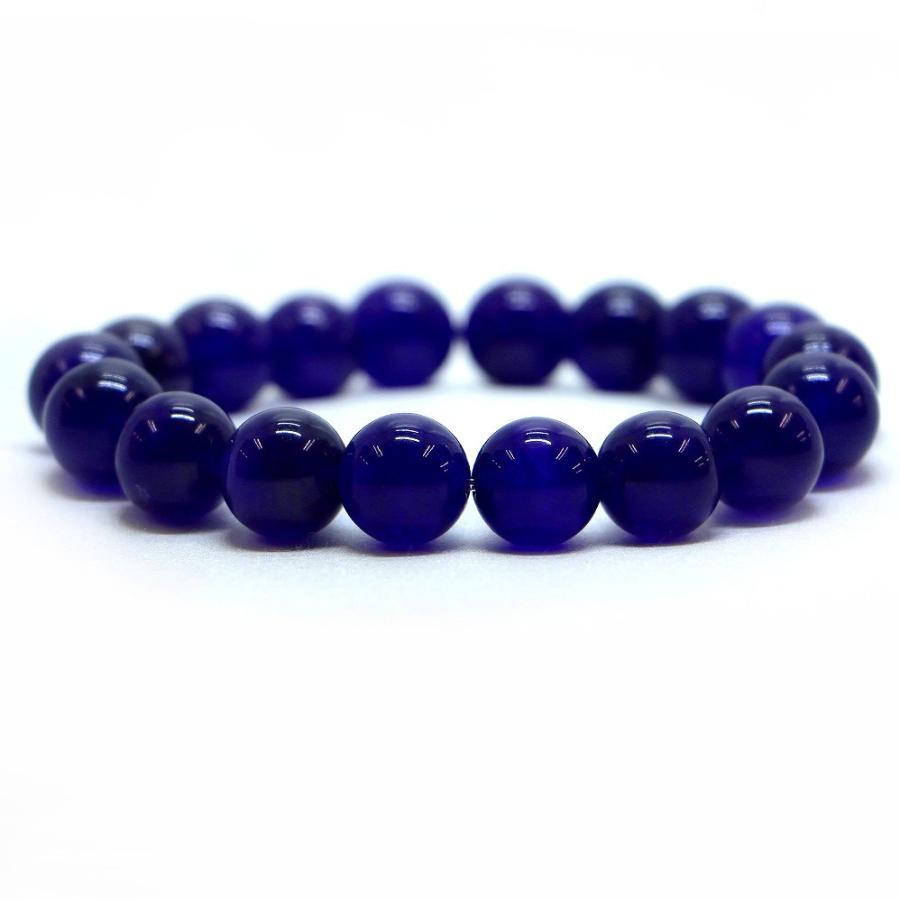 パワーストーン 天然石 ブレスレット カラージェード(パープル・染め) 丸玉 12mm 数珠 念珠 Bracelet お試し価格 | 