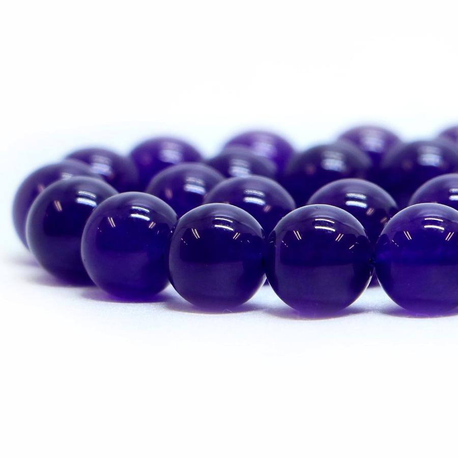 パワーストーン 天然石 ブレスレット カラージェード(パープル・染め) 丸玉 12mm 数珠 念珠 Bracelet お試し価格 |  | 10