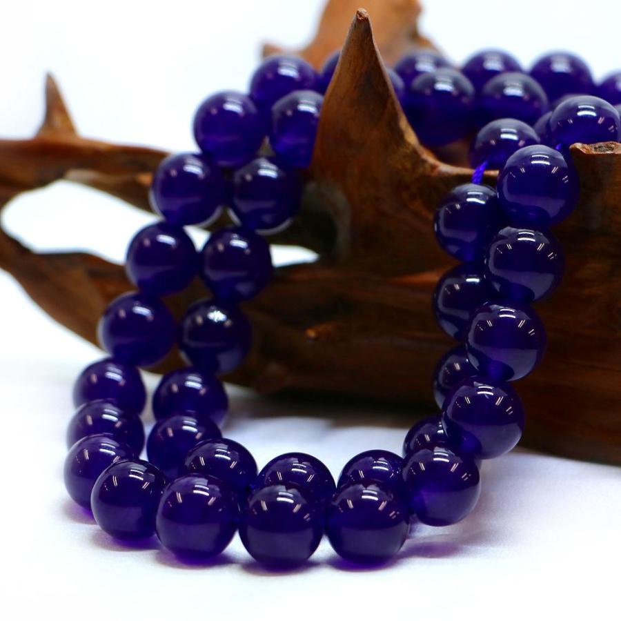 パワーストーン 天然石 ブレスレット カラージェード(パープル・染め) 丸玉 12mm 数珠 念珠 Bracelet お試し価格 |  | 11