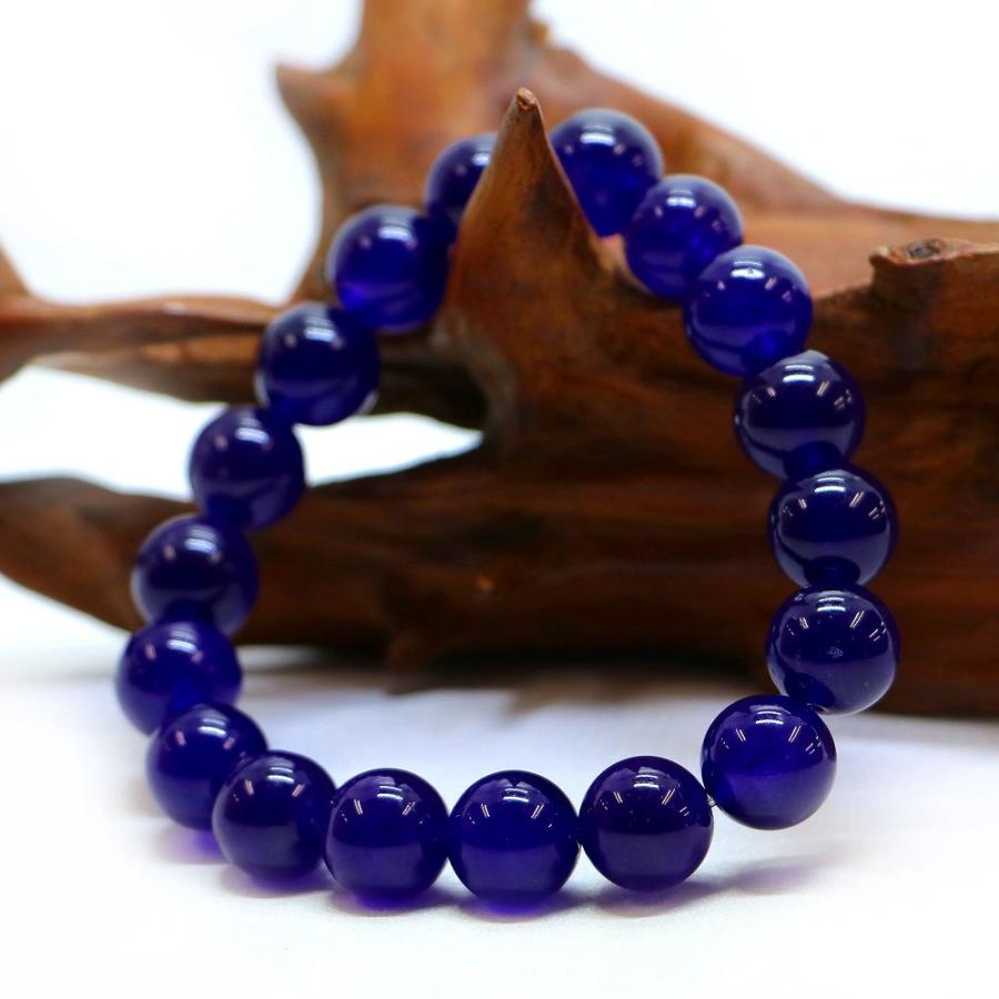 パワーストーン 天然石 ブレスレット カラージェード(パープル・染め) 丸玉 12mm 数珠 念珠 Bracelet お試し価格 |  | 03