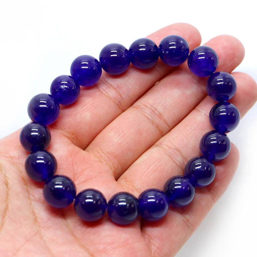 パワーストーン 天然石 ブレスレット カラージェード(パープル・染め) 丸玉 12mm 数珠 念珠 Bracelet お試し価格 |  | 04