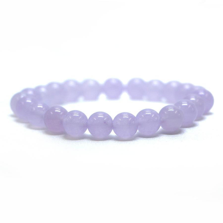 パワーストーン 天然石 ブレスレット カラージェード(ラベンダー・染め) 丸玉 8mm 数珠 念珠 Bracelet お試し価格 | 