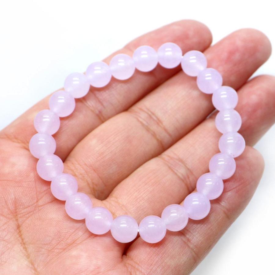 パワーストーン 天然石 ブレスレット カラージェード(ラベンダー・染め) 丸玉 8mm 数珠 念珠 Bracelet お試し価格 |  | 04