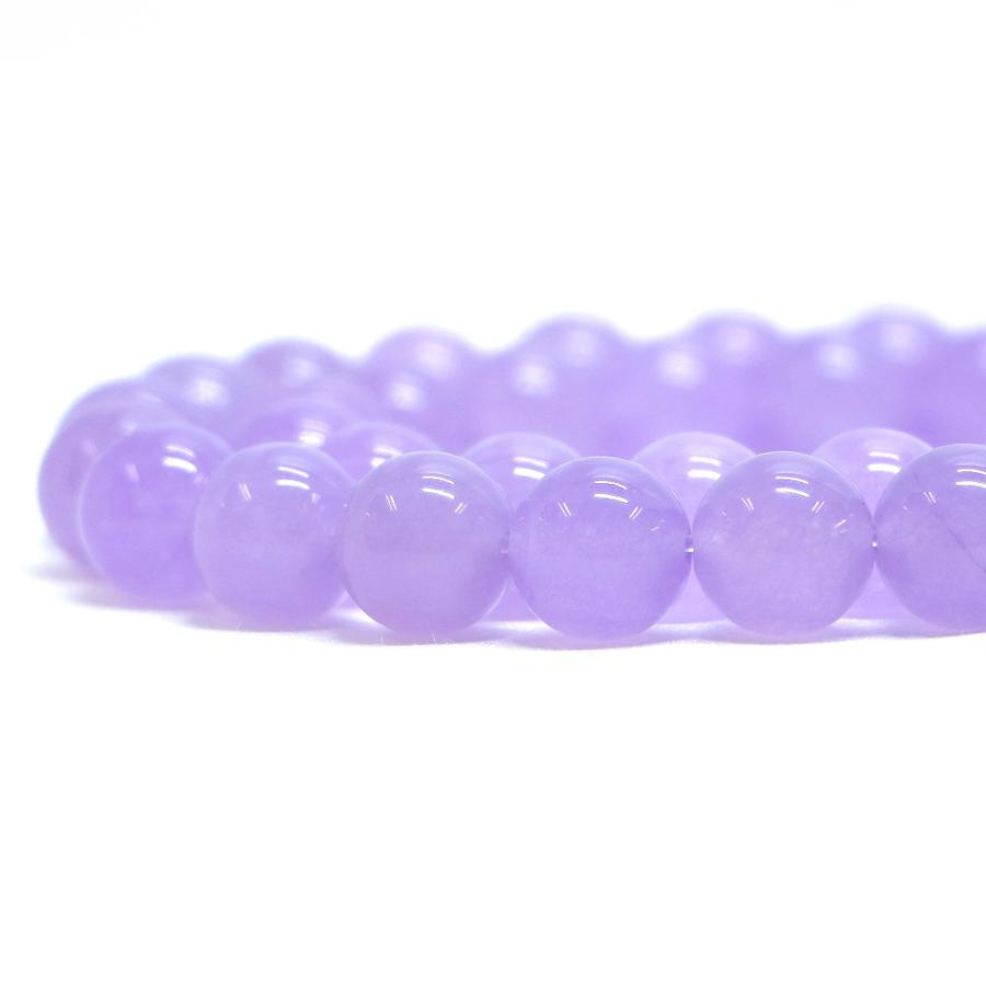 パワーストーン 天然石 ブレスレット カラージェード(ラベンダー・染め) 丸玉 10mm 数珠 念珠 Bracelet お試し価格 |  | 10