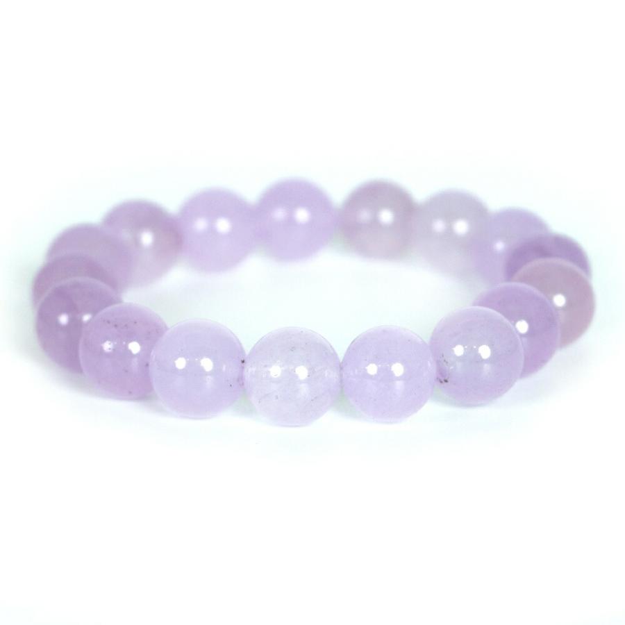 パワーストーン 天然石 ブレスレット カラージェード(ラベンダー・染め) 丸玉 12mm 数珠 念珠 Bracelet お試し価格 | 