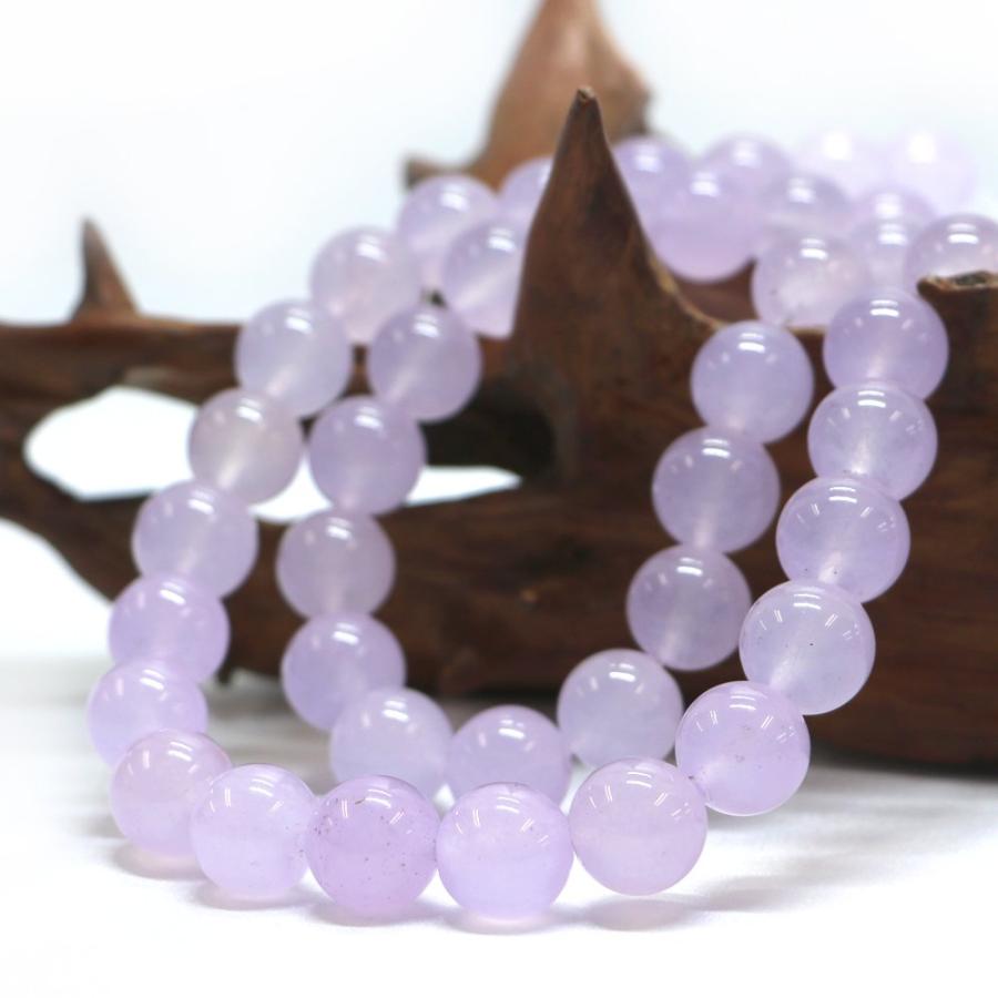 パワーストーン 天然石 ブレスレット カラージェード(ラベンダー・染め) 丸玉 12mm 数珠 念珠 Bracelet お試し価格 |  | 11