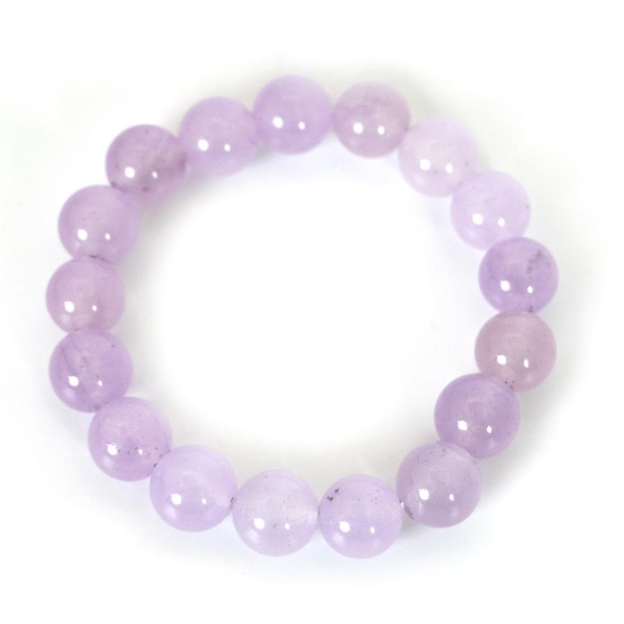 パワーストーン 天然石 ブレスレット カラージェード(ラベンダー・染め) 丸玉 12mm 数珠 念珠 Bracelet お試し価格 |  | 01