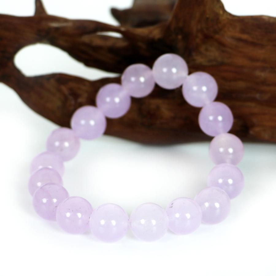 パワーストーン 天然石 ブレスレット カラージェード(ラベンダー・染め) 丸玉 12mm 数珠 念珠 Bracelet お試し価格 |  | 02