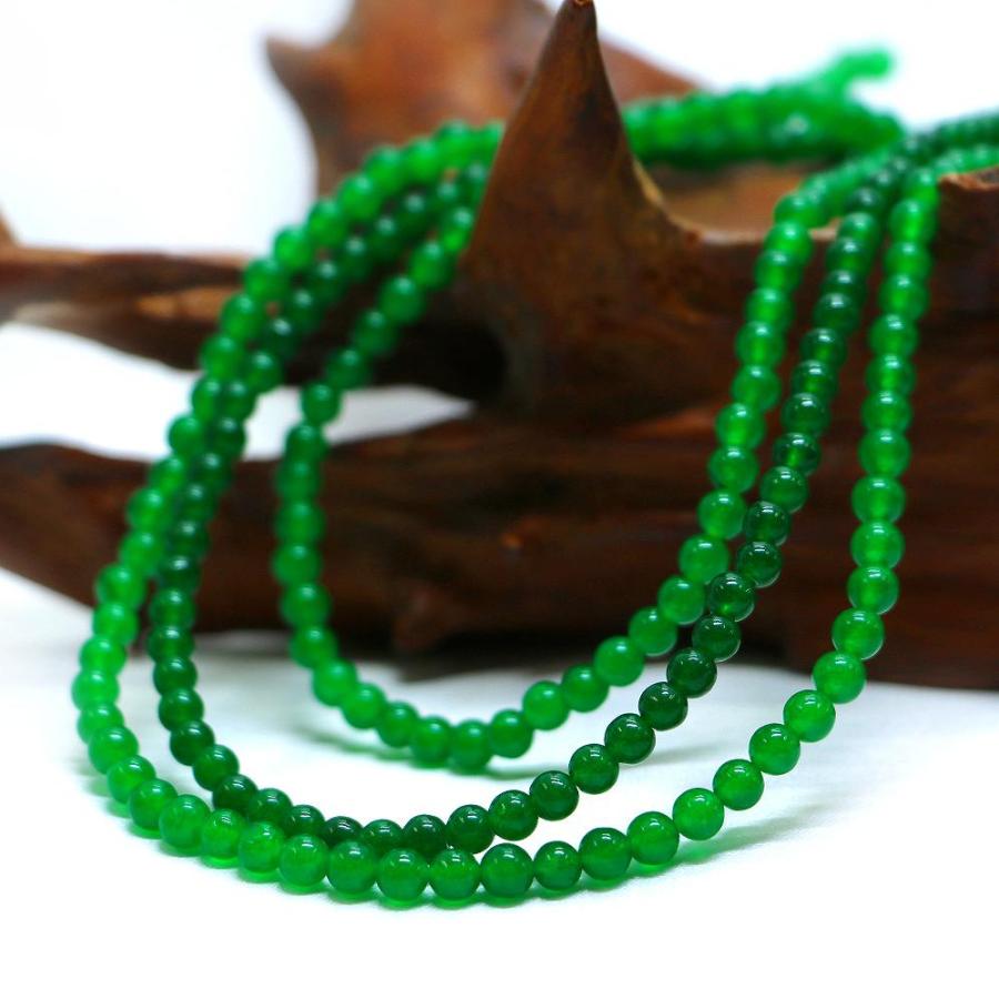 パワーストーン 天然石 ブレスレット カラージェード(グリーン・染め) 丸玉 4mm 数珠 念珠 Bracelet お試し価格 |  | 11