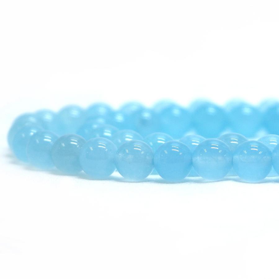パワーストーン 天然石 ブレスレット カラージェード(ブルー・染め) 丸玉 8mm 数珠 念珠 Bracelet お試し価格 |  | 10