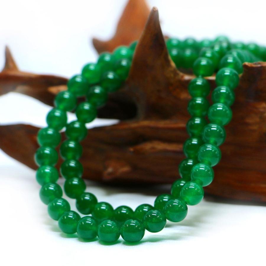 パワーストーン 天然石 ブレスレット カラージェード(グリーン・染め) 丸玉 8mm 数珠 念珠 Bracelet お試し価格 |  | 11
