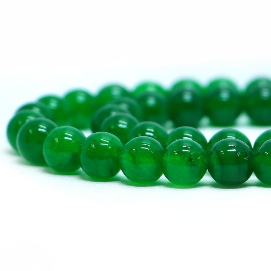 パワーストーン 天然石 ブレスレット カラージェード(グリーン・染め) 丸玉 10mm 数珠 念珠 Bracelet お試し価格 |  | 10