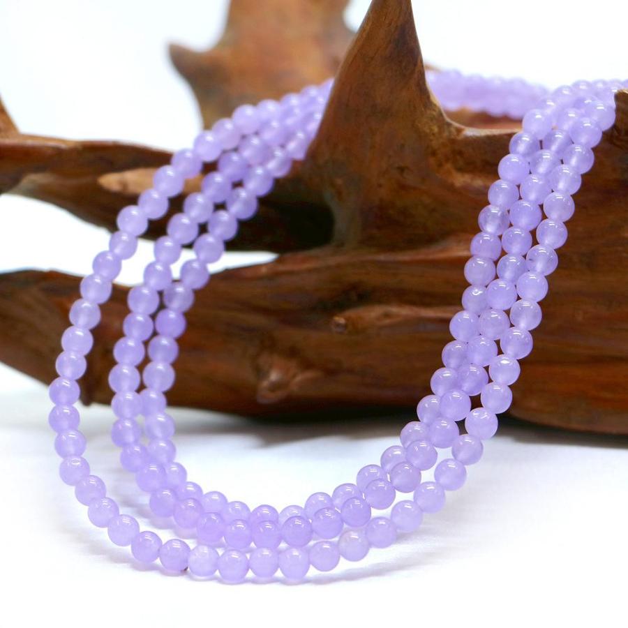 パワーストーン 天然石 ブレスレット カラージェード(ラベンダー・染め) 丸玉 4mm 数珠 念珠 Bracelet お試し価格 |  | 11