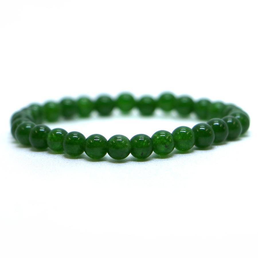 パワーストーン 天然石 ブレスレット カラージェード(ティーグリーン・染め) 丸玉 6mm 数珠 念珠 Bracelet お試し価格 | 