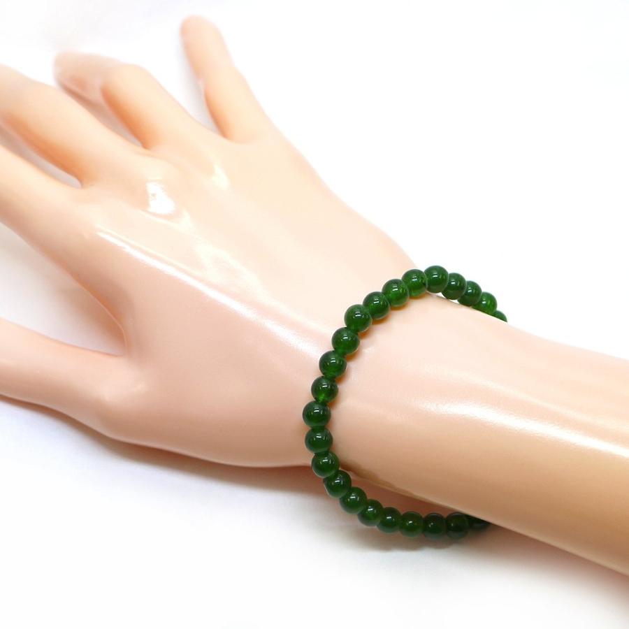 パワーストーン 天然石 ブレスレット カラージェード(ティーグリーン・染め) 丸玉 6mm 数珠 念珠 Bracelet お試し価格 |  | 02