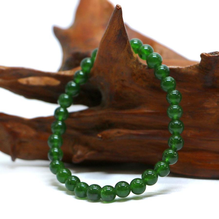 パワーストーン 天然石 ブレスレット カラージェード(ティーグリーン・染め) 丸玉 6mm 数珠 念珠 Bracelet お試し価格 |  | 03