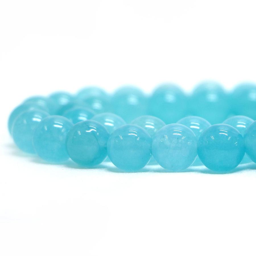 パワーストーン 天然石 ブレスレット カラージェード(ブルー・染め) 丸玉 10mm 数珠 念珠 Bracelet お試し価格 |  | 10