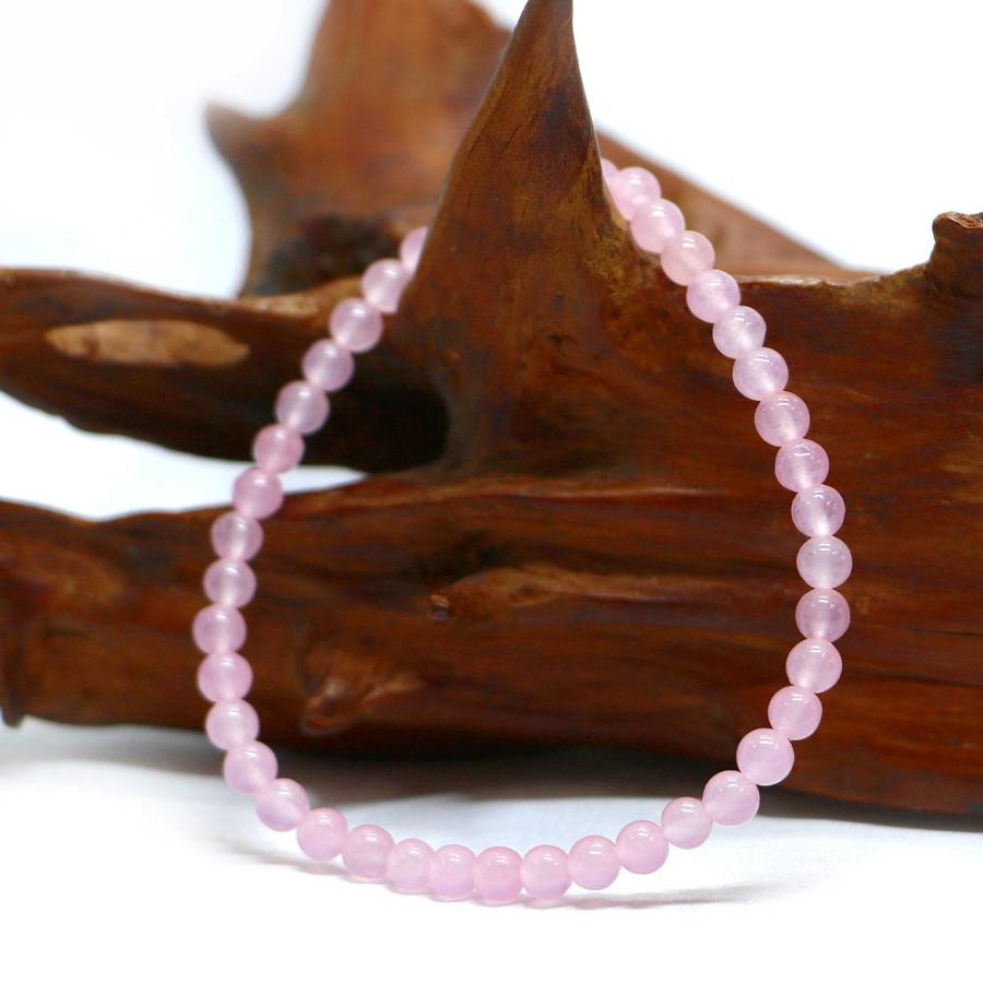 パワーストーン 天然石 ブレスレット カラージェード(ピンク・染め) 丸玉 4mm 数珠 念珠 Bracelet お試し価格 |  | 03