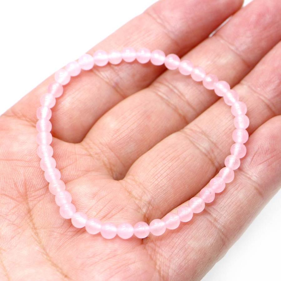 パワーストーン 天然石 ブレスレット カラージェード(ピンク・染め) 丸玉 4mm 数珠 念珠 Bracelet お試し価格 |  | 04
