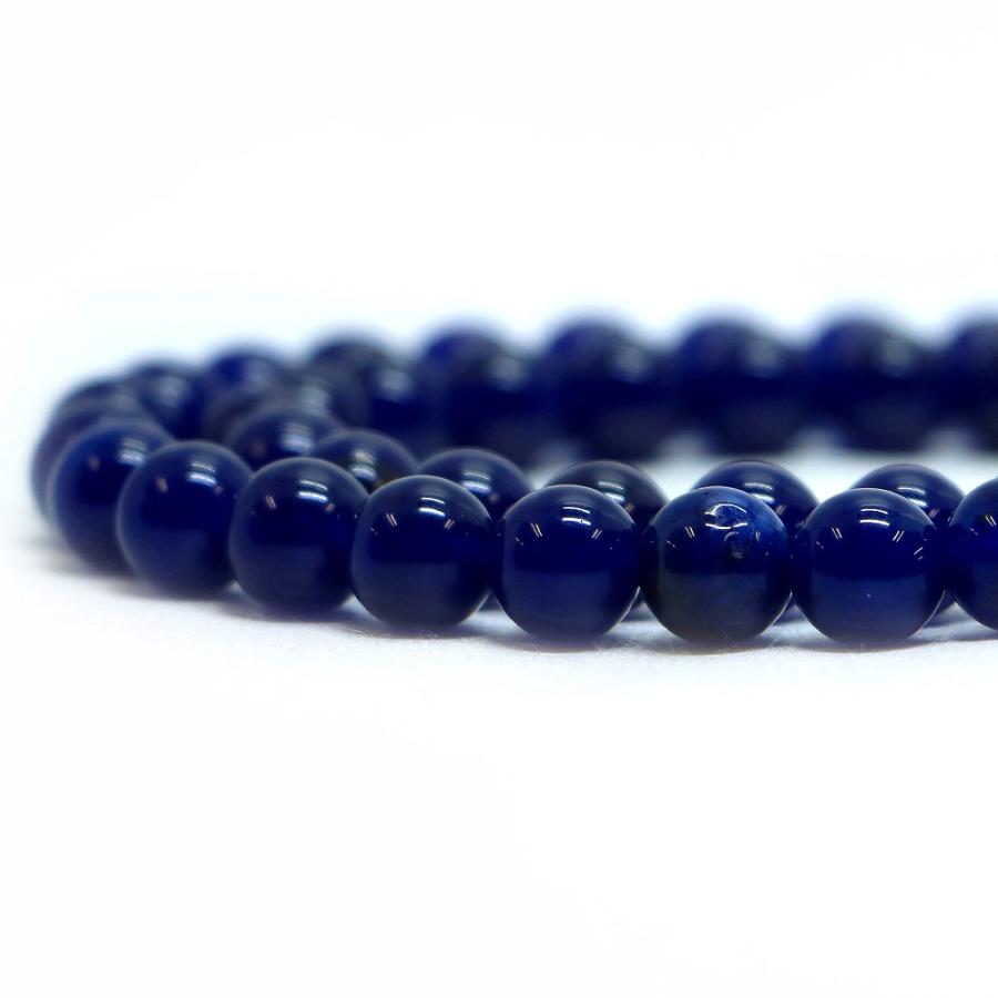 パワーストーン 天然石 ブレスレット カラージェード(ネイビー・染め) 丸玉 8mm 数珠 念珠 Bracelet お試し価格 |  | 10
