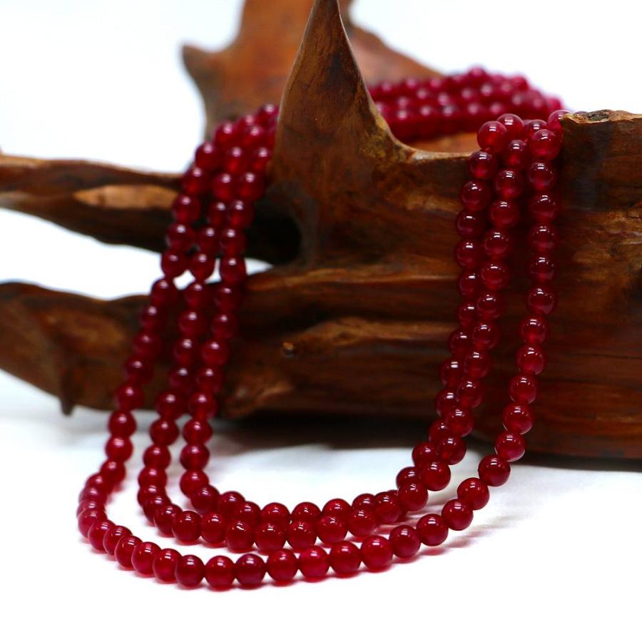 パワーストーン 天然石 ブレスレット カラージェード(レッド・染め) 丸玉 4mm 数珠 念珠 Bracelet お試し価格 |  | 11