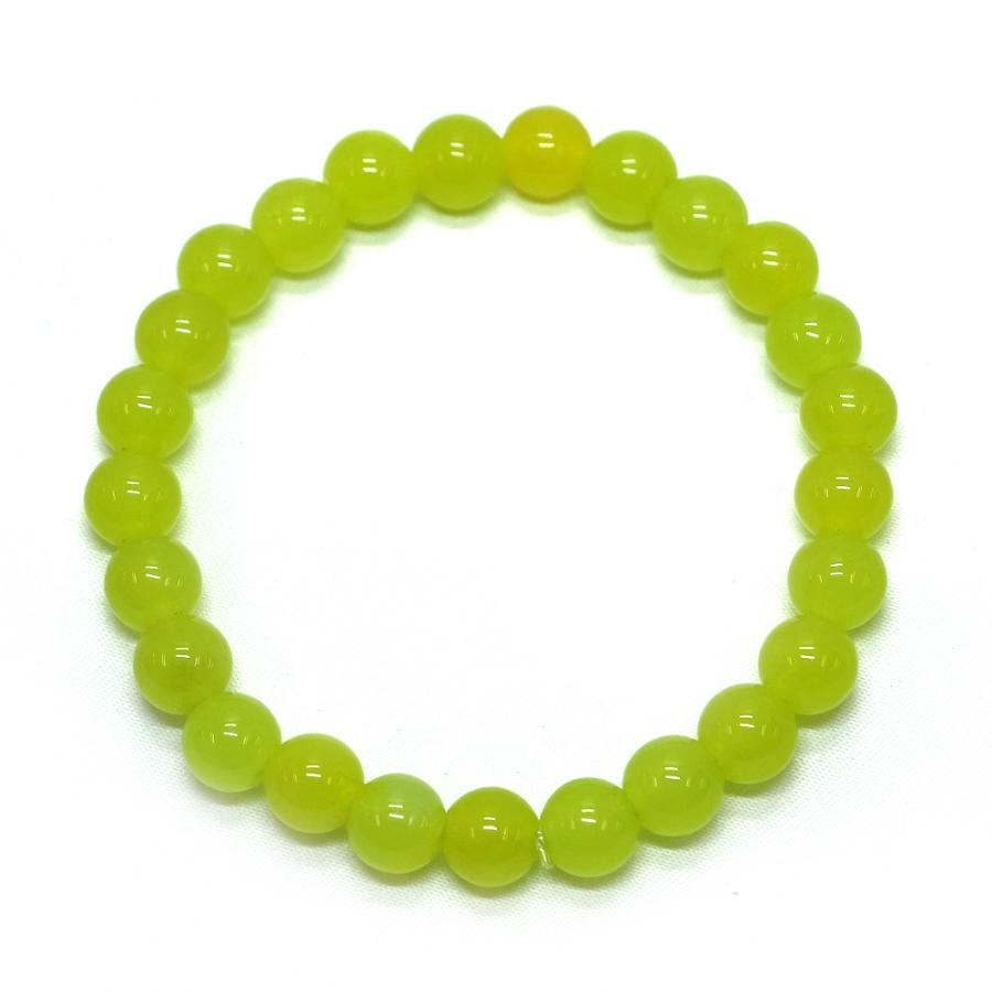 パワーストーン 天然石 ブレスレット カラージェード(ライム・染め) 丸玉 8mm 数珠 念珠 Bracelet お試し価格 |  | 01