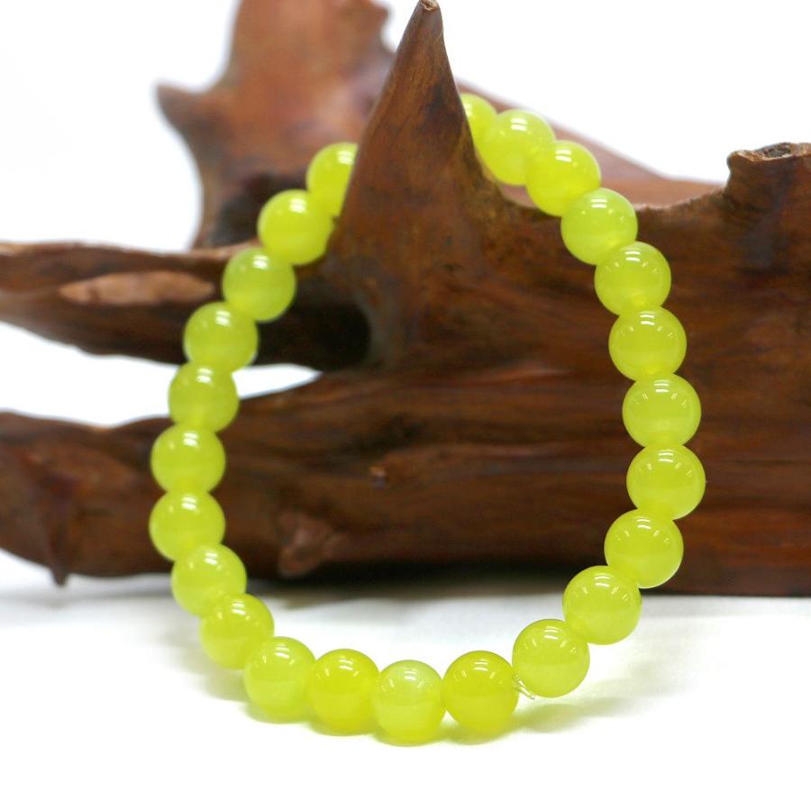 パワーストーン 天然石 ブレスレット カラージェード(ライム・染め) 丸玉 8mm 数珠 念珠 Bracelet お試し価格 |  | 03