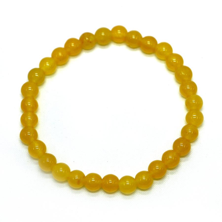 パワーストーン 天然石 ブレスレット カラージェード(イエロー・染め) 丸玉 6mm 数珠 念珠 Bracelet お試し価格 |  | 01