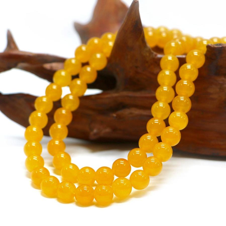 パワーストーン 天然石 ブレスレット カラージェード(イエロー・染め) 丸玉 8mm 数珠 念珠 Bracelet お試し価格 |  | 11